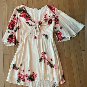 Farm Rio mini cotton dress with cutout